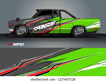truck wrap design vector. abstract decal background for car, van, and other vehicle vinyl branding