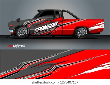 truck wrap design vector. abstract decal background for car, van, and other vehicle vinyl branding