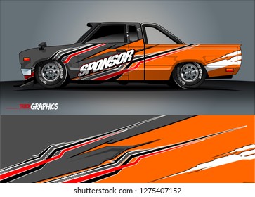 truck wrap design vector. abstract decal background for car, van, and other vehicle vinyl branding