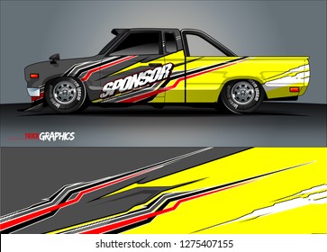 truck wrap design vector. abstract decal background for car, van, and other vehicle vinyl branding