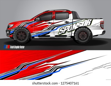 truck wrap design vector. abstract decal background for car, van, and other vehicle vinyl branding