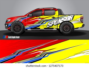 truck wrap design vector. abstract decal background for car, van, and other vehicle vinyl branding