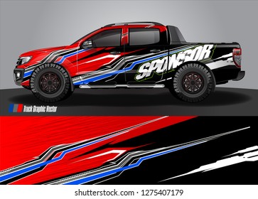 truck wrap design vector. abstract decal background for car, van, and other vehicle vinyl branding