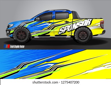 truck wrap design vector. abstract decal background for car, van, and other vehicle vinyl branding