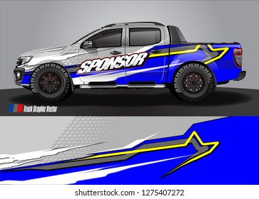 truck wrap design vector. abstract decal background for car, van, and other vehicle vinyl branding