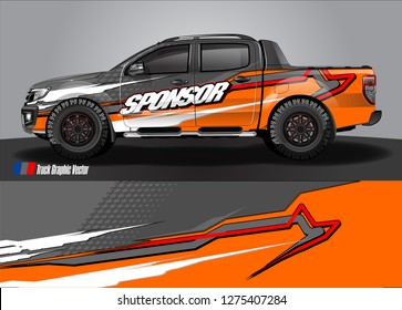 truck wrap design vector. abstract decal background for car, van, and other vehicle vinyl branding