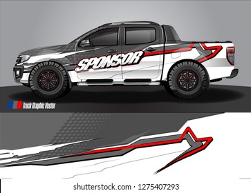 truck wrap design vector. abstract decal background for car, van, and other vehicle vinyl branding