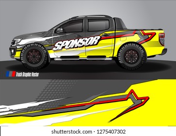truck wrap design vector. abstract decal background for car, van, and other vehicle vinyl branding