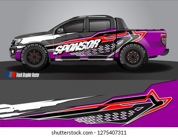 truck wrap design vector. abstract decal background for car, van, and other vehicle vinyl branding