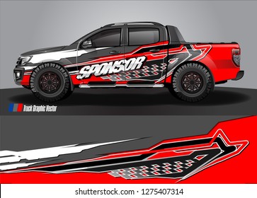 truck wrap design vector. abstract decal background for car, van, and other vehicle vinyl branding