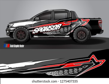 truck wrap design vector. abstract decal background for car, van, and other vehicle vinyl branding