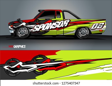 truck wrap design vector. abstract decal background for car, van, and other vehicle vinyl branding