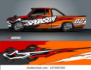 truck wrap design vector. abstract decal background for car, van, and other vehicle vinyl branding