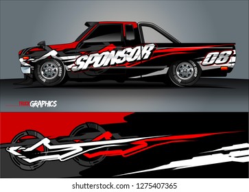 truck wrap design vector. abstract decal background for car, van, and other vehicle vinyl branding