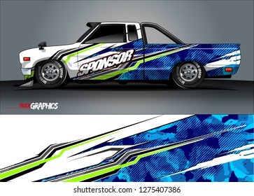 truck wrap design vector. abstract decal background for car, van, and other vehicle vinyl branding