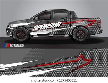 truck wrap design vector. abstract background for car decal, van, and other vehicle vinyl branding