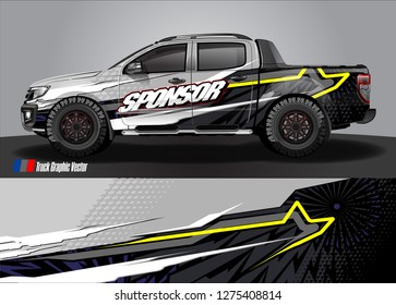 truck wrap design vector. abstract background for car decal, van, and other vehicle vinyl branding