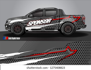 truck wrap design vector. abstract background for car decal, van, and other vehicle vinyl branding