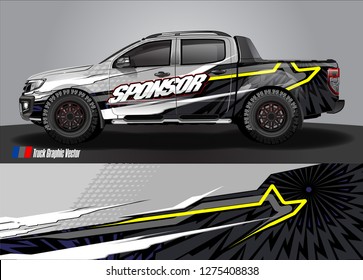truck wrap design vector. abstract background for car decal, van, and other vehicle vinyl branding