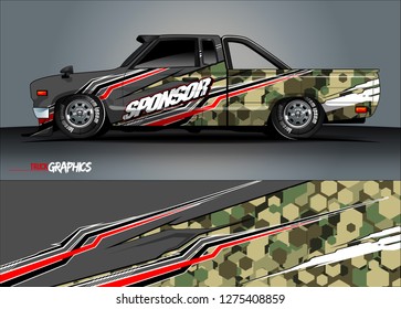 truck wrap design vector. abstract background for car decal, van, and other vehicle vinyl branding