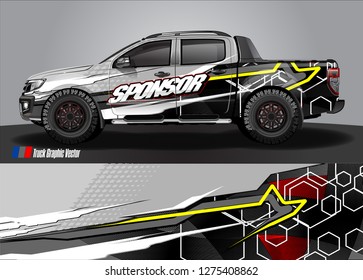 truck wrap design vector. abstract background for car decal, van, and other vehicle vinyl branding
