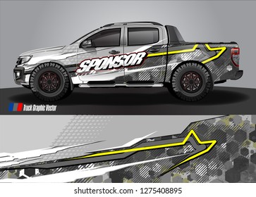 truck wrap design vector. abstract background for car decal, van, and other vehicle vinyl branding