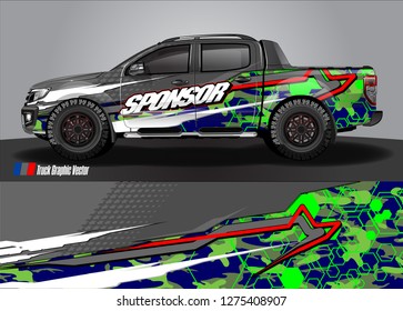 truck wrap design vector. abstract background for car decal, van, and other vehicle vinyl branding