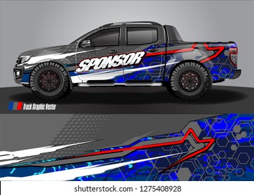 truck wrap design vector. abstract background for car decal, van, and other vehicle vinyl branding