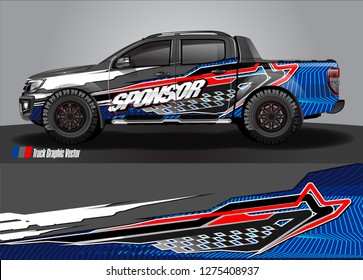 truck wrap design vector. abstract background for car decal, van, and other vehicle vinyl branding