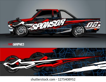 truck wrap design vector. abstract background for car decal, van, and other vehicle vinyl branding