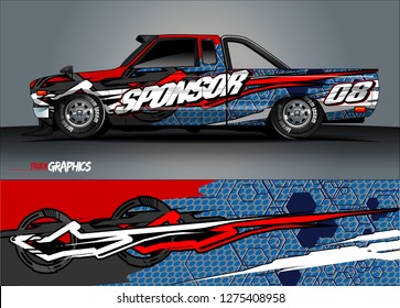 truck wrap design vector. abstract background for car decal, van, and other vehicle vinyl branding