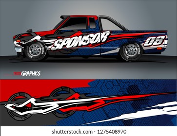 truck wrap design vector. abstract background for car decal, van, and other vehicle vinyl branding