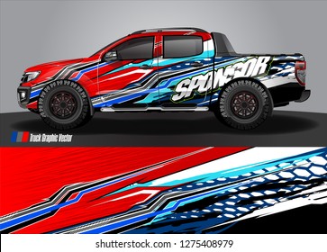 truck wrap design vector. abstract background for car decal, van, and other vehicle vinyl branding