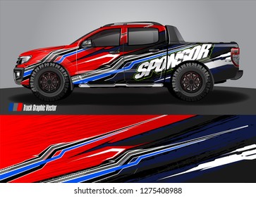 truck wrap design vector. abstract background for car decal, van, and other vehicle vinyl branding