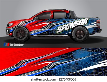 truck wrap design vector. abstract background for car decal, van, and other vehicle vinyl branding