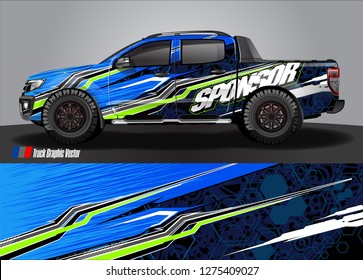 truck wrap design vector. abstract background for car decal, van, and other vehicle vinyl branding