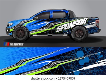 truck wrap design vector. abstract background for car decal, van, and other vehicle vinyl branding