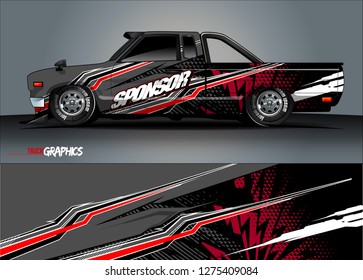 truck wrap design vector. abstract background for car decal, van, and other vehicle vinyl branding