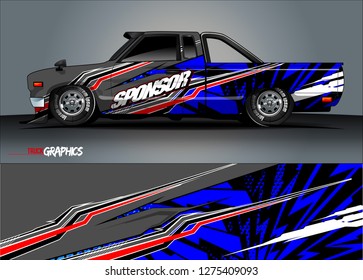 truck wrap design vector. abstract background for car decal, van, and other vehicle vinyl branding