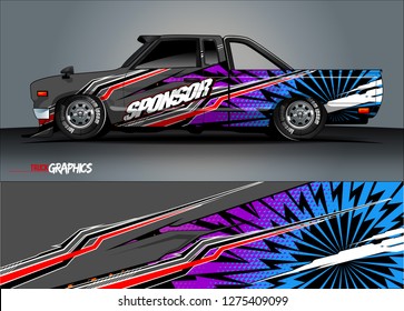 truck wrap design vector. abstract background for car decal, van, and other vehicle vinyl branding