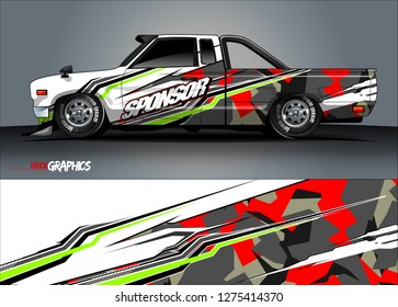 truck wrap design vector. abstract background for car decal, van, and other vehicle vinyl branding