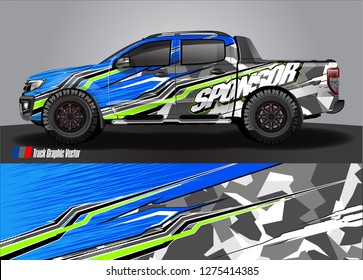 truck wrap design vector. abstract background for car decal, van, and other vehicle vinyl branding
