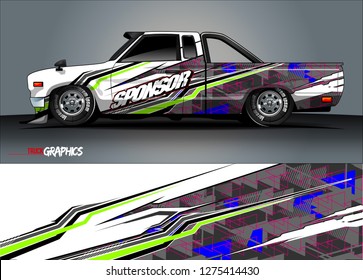 truck wrap design vector. abstract background for car decal, van, and other vehicle vinyl branding