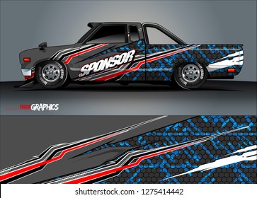 truck wrap design vector. abstract background for car decal, van, and other vehicle vinyl branding