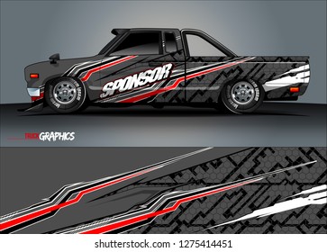 truck wrap design vector. abstract background for car decal, van, and other vehicle vinyl branding