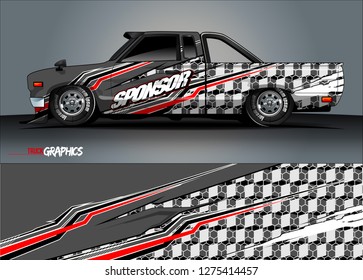 truck wrap design vector. abstract background for car decal, van, and other vehicle vinyl branding