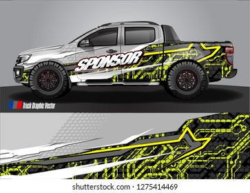 truck wrap design vector. abstract background for car decal, van, and other vehicle vinyl branding