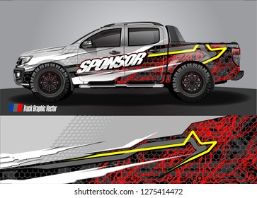 truck wrap design vector. abstract background for car decal, van, and other vehicle vinyl branding