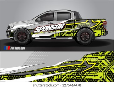 truck wrap design vector. abstract background for car decal, van, and other vehicle vinyl branding
