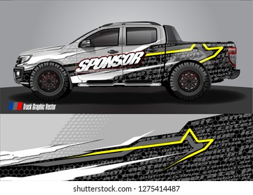 truck wrap design vector. abstract background for car decal, van, and other vehicle vinyl branding